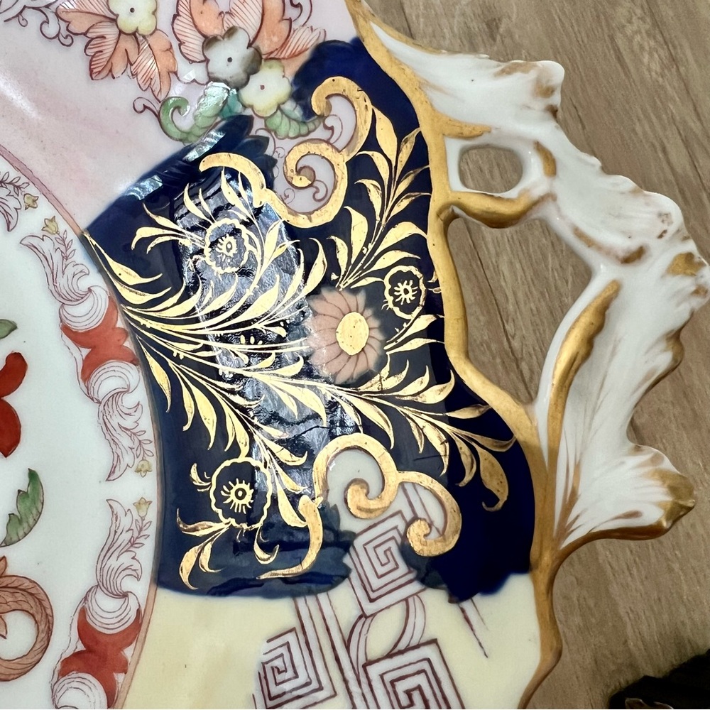 RARE Antique J Allsup 16 St Paul's Church Yard London Imari Footed Dish Plater - Picture 4 of 14
